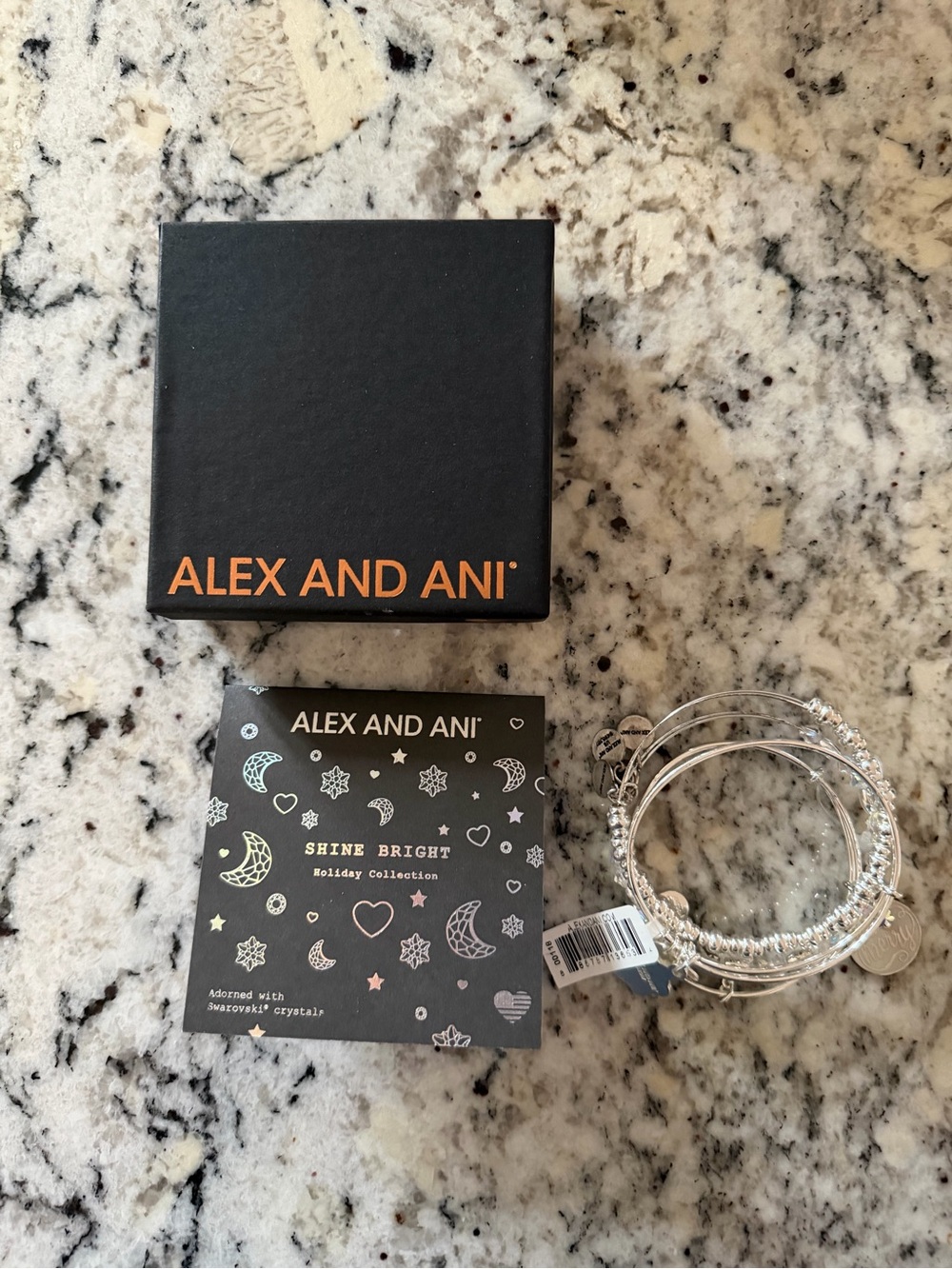 Alex and Ani Shine Bright Holiday Collection Silver Bracelets